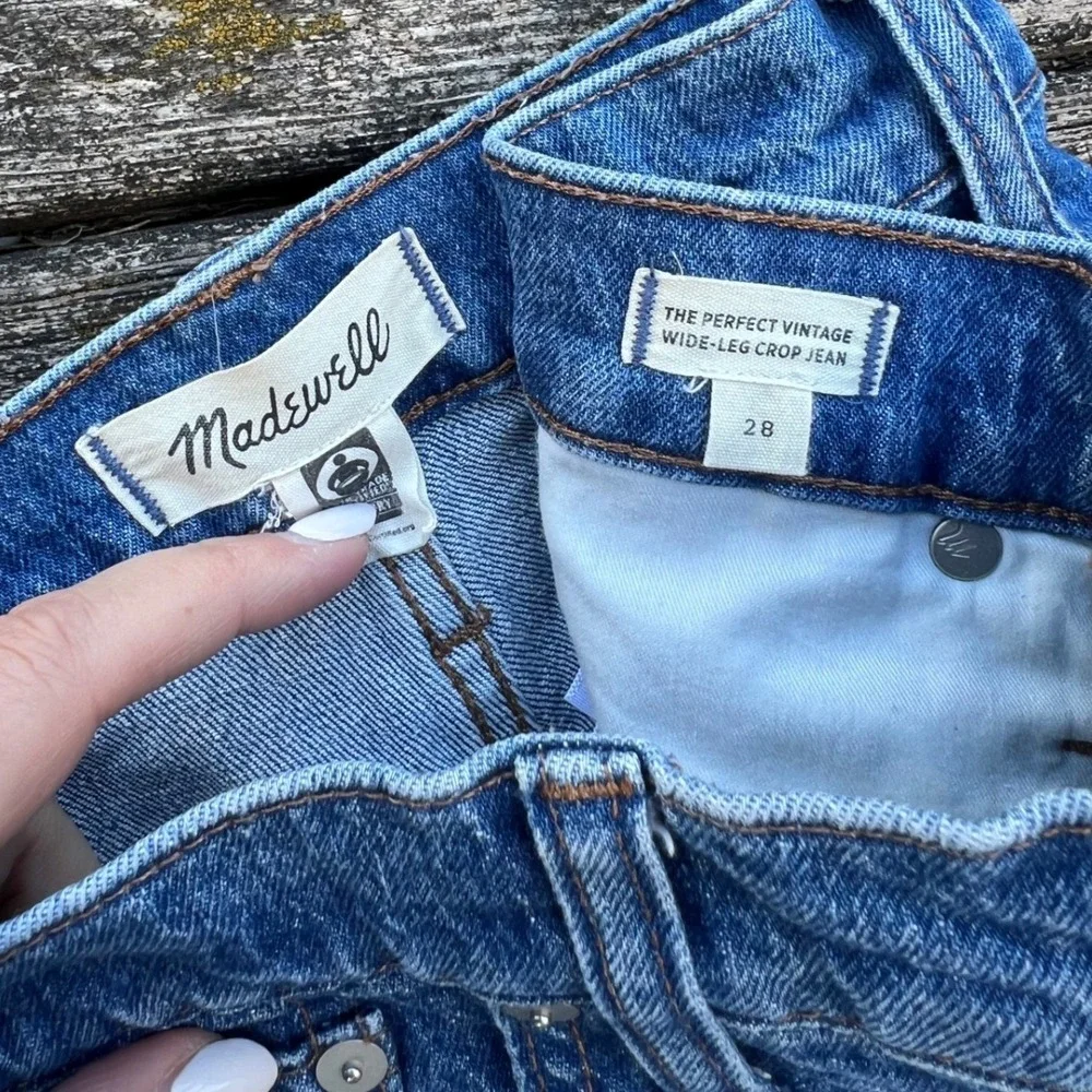 Madewell Perfect Vintage Wide-Leg Crop Jeans Womens 28 Blue NJ189 DM6503